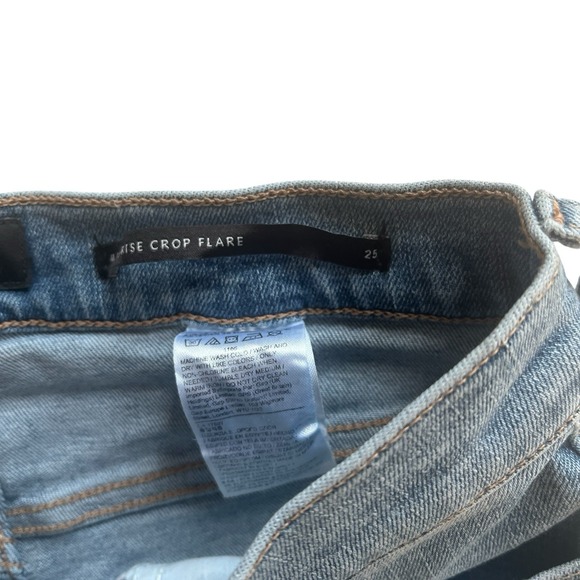 Banana Republic Size 25 Mid-Rise Crop Flare Jeans Light Wash Premium Button Fly - Picture 4 of 9